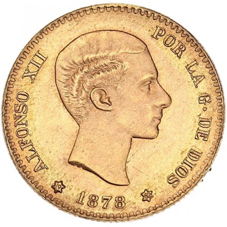 Espagne 10 Pesetas Alfonso Xii 1878 Refrappe 1962