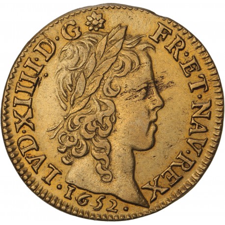 Louis XIV - Louis d'or à la mèche longue - 1652 A