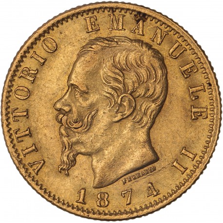 Italie - 20 lires Victor Emmanuel II - 1874 R