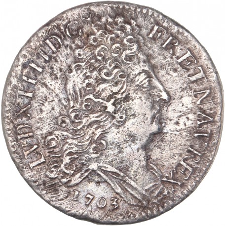 Louis XIV- 10 sols aux insignes 1703 A