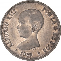Espagne - 5 pesetas Alphonse XIII 1889