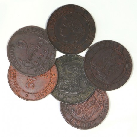 Lot de monnaies de 2 centimes