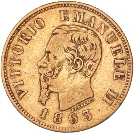 Italie - 10 lires Victor Emmanuel II 1863