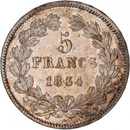 5 francs Louis Philippe Ier 1834 W Lille