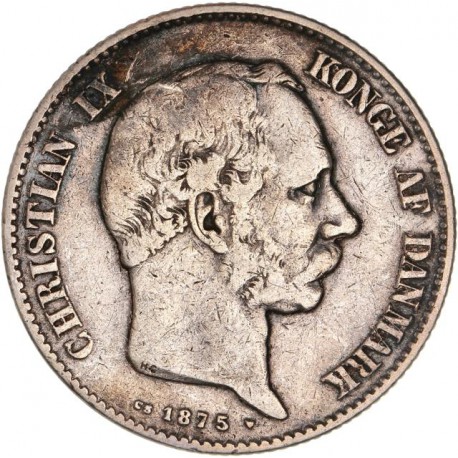 Danemark - 2 couronnes Christian IX 1875 CS