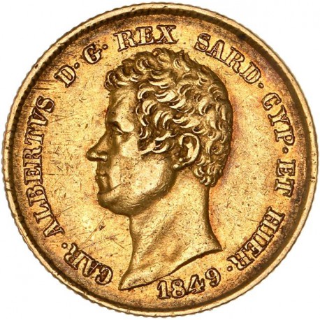 Italie - Sardaigne - 20 lires Charles Albert - 1849 Gênes