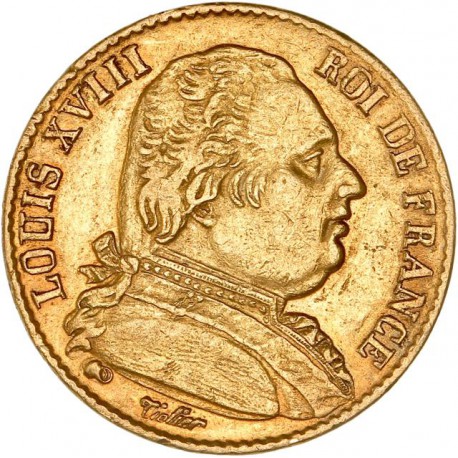 20 francs Louis XVIII 1814 A