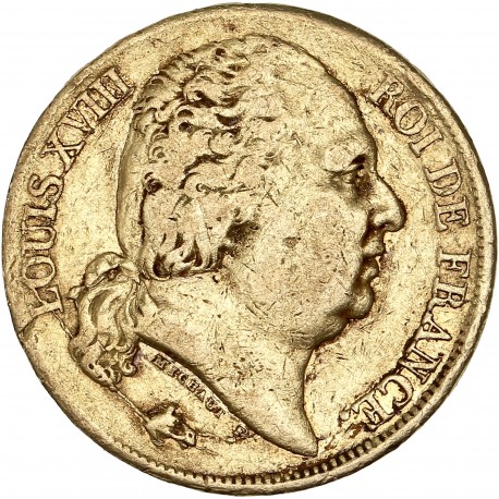 20 francs Louis XVIII 1817 L Bayonne