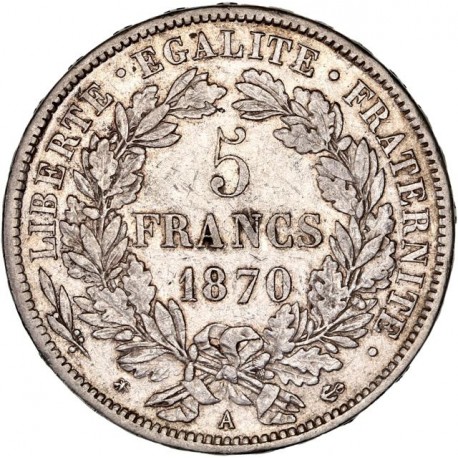 5 francs Cérès 1870 A