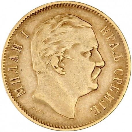 Serbie - 10 dinars 1882