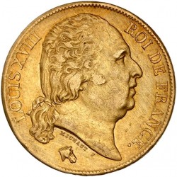 20 francs Louis XVIII - 1818 A