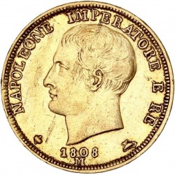 Italie - 20 lires Napoléon Ier 1808 Milan