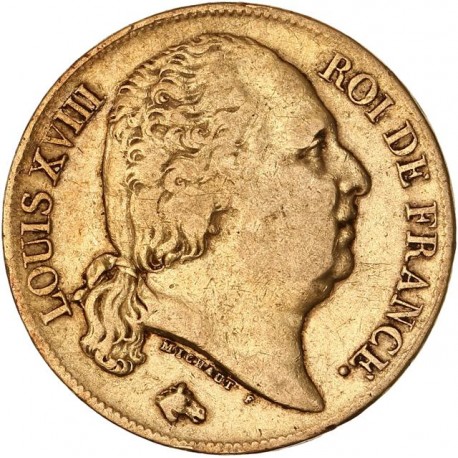 20 francs Louis XVIII - 1816 A