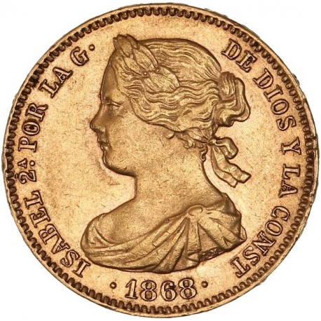 Espagne - 10 escudos Isabelle II 1868