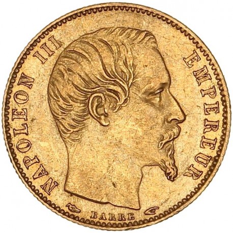 5 Francs Napoléon III 1855 A - Petit Module tranche cannelée