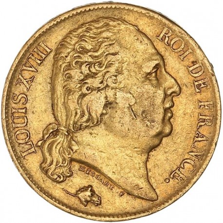 20 francs Louis XVIII - 1820 Q Perpignan