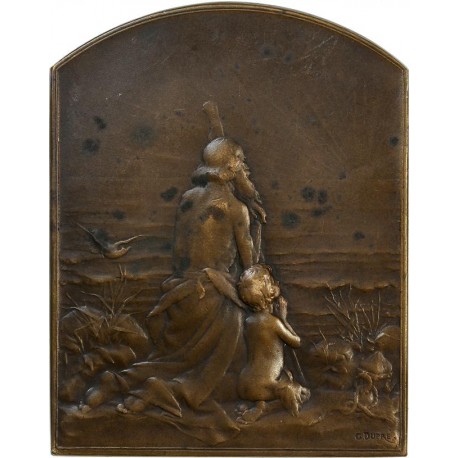 Plaque en bronze G.Dupré "Salut au Soleil" 1899