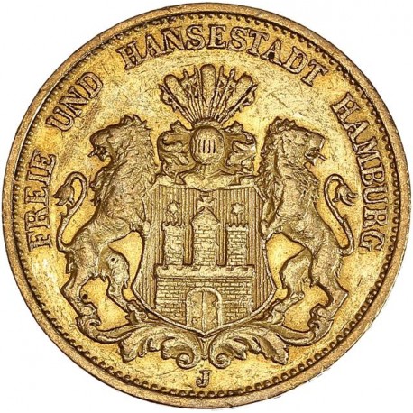 Allemagne - Hambourg  20 mark 1884 J