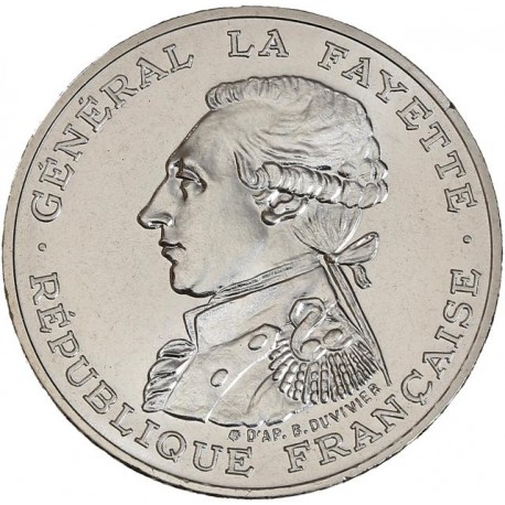 100 francs piéfort argent Lafayette