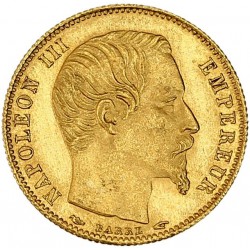 5 Francs Napoléon III 1854 A - Petit Module tranche cannelée