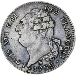 Louis XVI - écu de 6 livres (60 sols) 1792 I