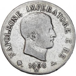 Italie - 5 lires Napoléon Ier 1808 M