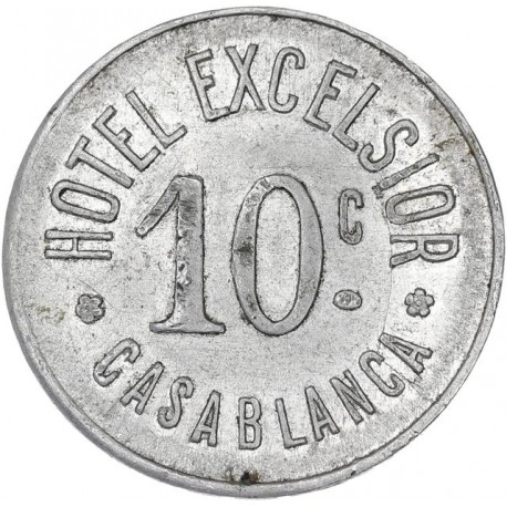 Maroc (Casablanca) 10 centimes Hotel Excelsior