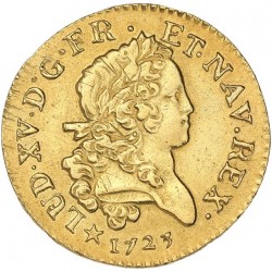 Louis XV - Louis d'or Mirliton palmes courtes 1723 N