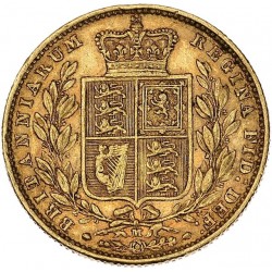 Grande Bretagne - souverain "écusson" Victoria 1874 M
