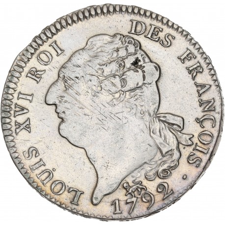 Louis XVI - écu de 6 livres (60 sols) 1792 A