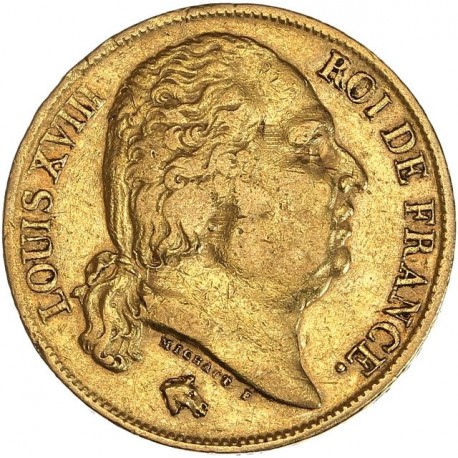 20 francs Louis XVIII - 1824 A