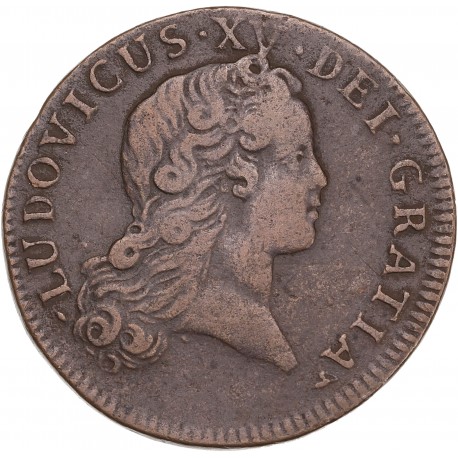 Louis XV - Sol au buste enfantin 1720 B Rouen