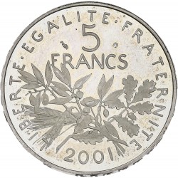 5 francs semeuse Belle épreuve 2001