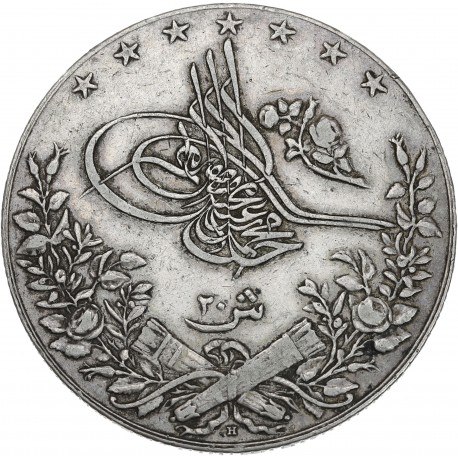 Egypte - 20 Qirsh Mehmed V  1327AH (1911)