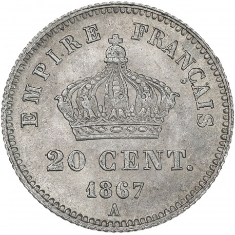 20 centimes Napoléon III 1867 A MS63