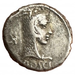 République romaine - Denier serratus de la Gens Roscia