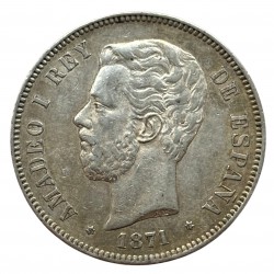 Espagne - 5 pesetas Amédée Ier 1871 (71)