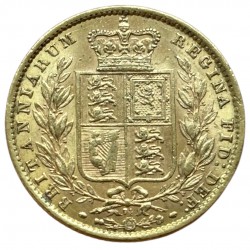 Grande Bretagne - souverain "écusson" Victoria 1872 "coin 74"