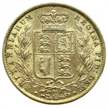 Grande Bretagne - souverain "écusson" Victoria 1872 "coin 74"