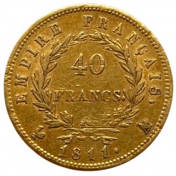 40 francs Napoléon Ier - 1811 A (variété A sur Coq)