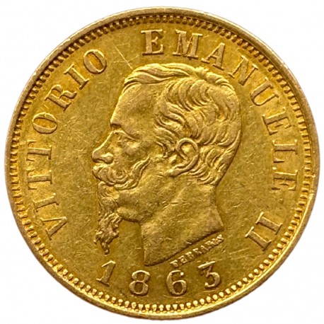 Italie - 10 lires Victor Emmanuel II 1863