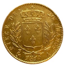 20 francs Louis XVIII 1814 A