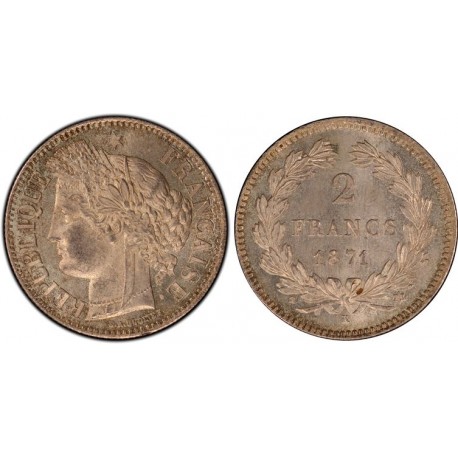 2 francs Cérès sans légende 1871 K MS63