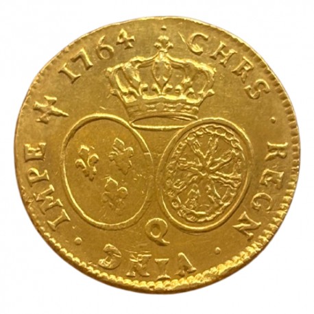 Louis XV - Double Louis d'or au bandeau 1764 Q perpignan