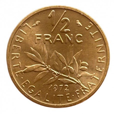 Piéfort OR 1/2 franc Semeuse 1972 Monnaie de Paris
