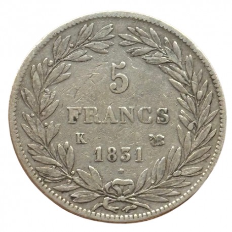 5 francs Louis Philippe Ier 1831 K Bordeaux