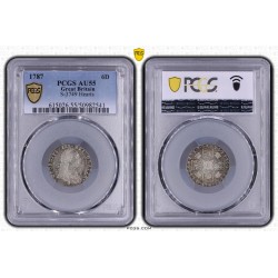 Grande Bretagne - Georges III - 6 pence 1787 (variété coeurs)