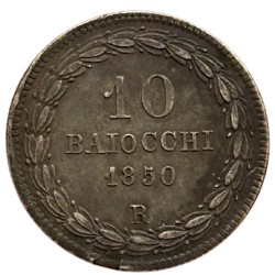 Vatican - 10 baiocchi Pie IX 1850 an IIII