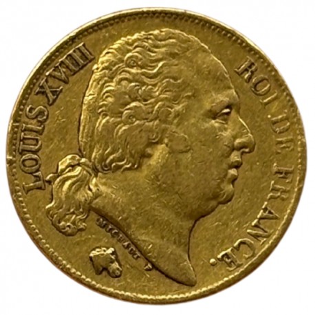 20 francs Louis XVIII - 1820 Q - Perpignan