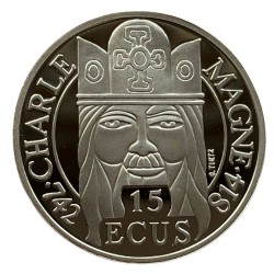 100 francs (15 écus) argent  belle épreuve "Charlemagne" 1990